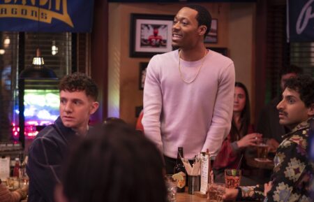 Chris Perfetti, Tyler James Williams, and Karan Soni in 'Abbott Elementary' Season 3