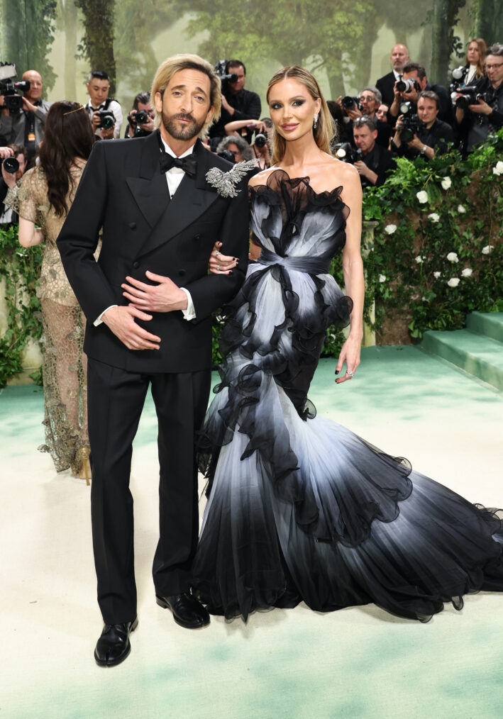 Adrien Brody and Georgina Chapman attend The 2024 Met Gala Celebrating 