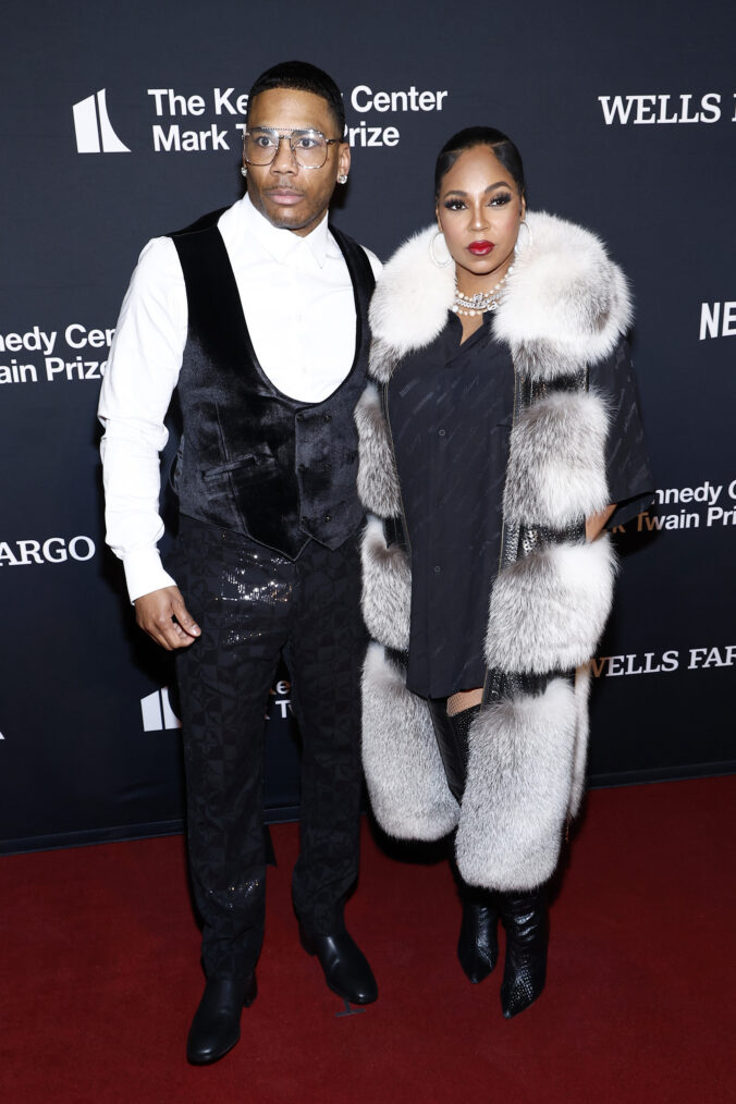 Nelly and Ashanti attend the 25th Annual Mark Twain Prize For American Humor at The Kennedy Center on March 24, 2024 in Washington, DC.