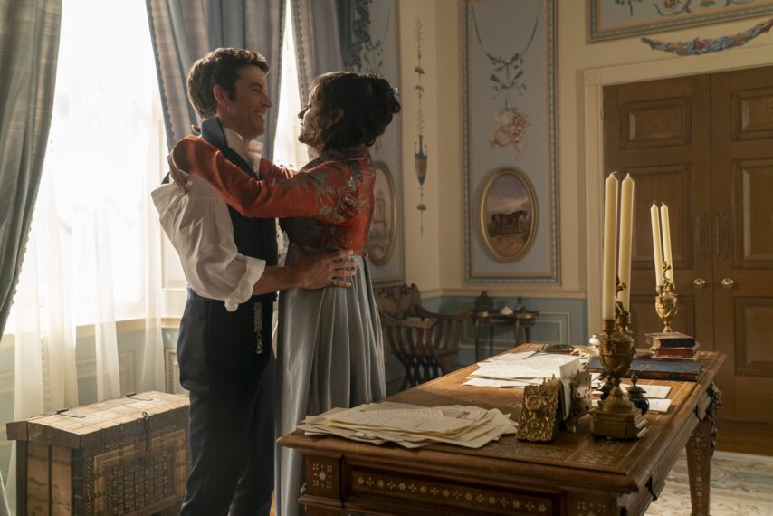 Jonathan Bailey and Simone Ashley in 'Bridgerton' Season 3