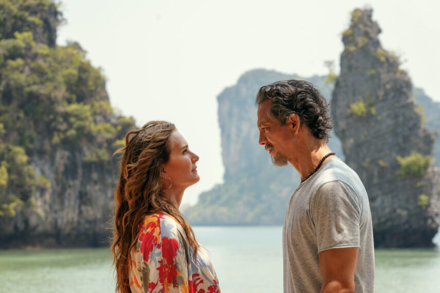 Brooke Shields as Lana and Benjamin Bratt as Will in 'Mother of the Bride.'