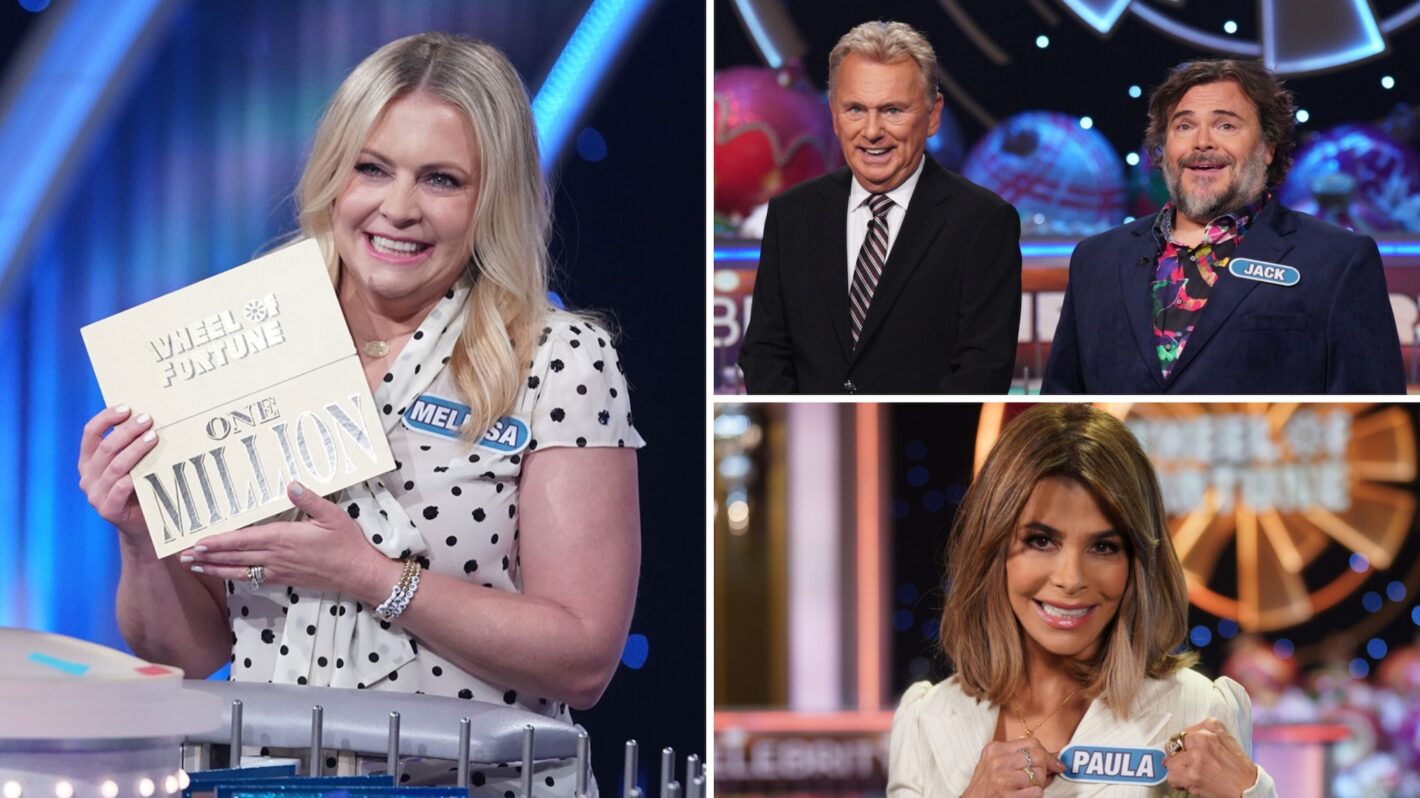 Melissa Joan Hart, Jack Black, and Paula Abdul on 'Celebrity Wheel of Fortune'