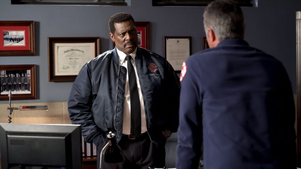 Eamonn Walker as Chief Wallace Boden, Taylor Kinney as Kelly Severide in 'Chicago Fire' Season 12 Episode 7 