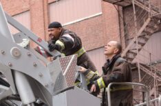Joe Minoso as Joe Cruz and Randy Flagler as Capp in the 'Chicago Fire' Season 12 Finale 'Never Say Goodbye'