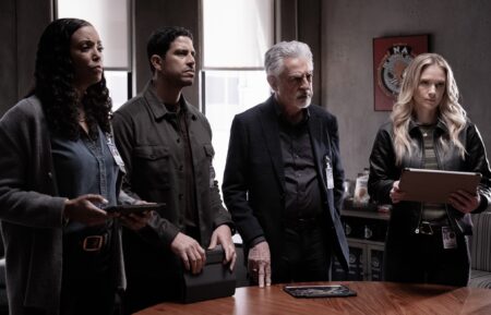 Aisha Tyler as Dr. Tara Lewis, Adam Rodriguez as Luke Alvez, Joe Mantegna as David Rossi and A.J. Cook as Jennifer ‘JJ’ Jareau in 'Criminal Minds: Evolution' Season 17 Episode 1 