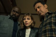 Mike Colter as David Acosta, Katja Herbers as Kristen Bouchard, and Aasif Mandvi as Ben Shakir in the 'Evil' Season 4 Premiere 'How to Split an Atom'