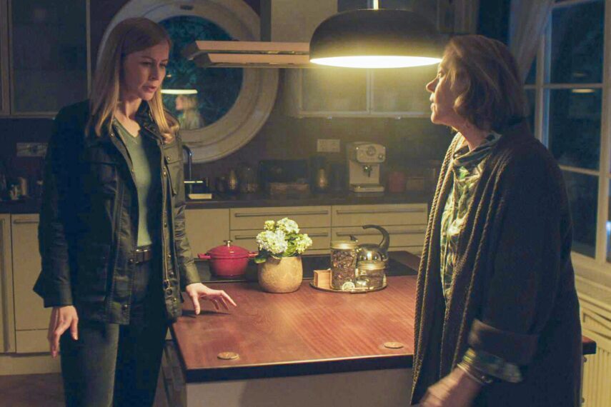 Eva-Jane Willis as Europol Agent Megan “Smitty” Garretson and Pippa Haywood as Scarlett Garretson in 'FBI: International' Season 3 Episode 11 "Touts"