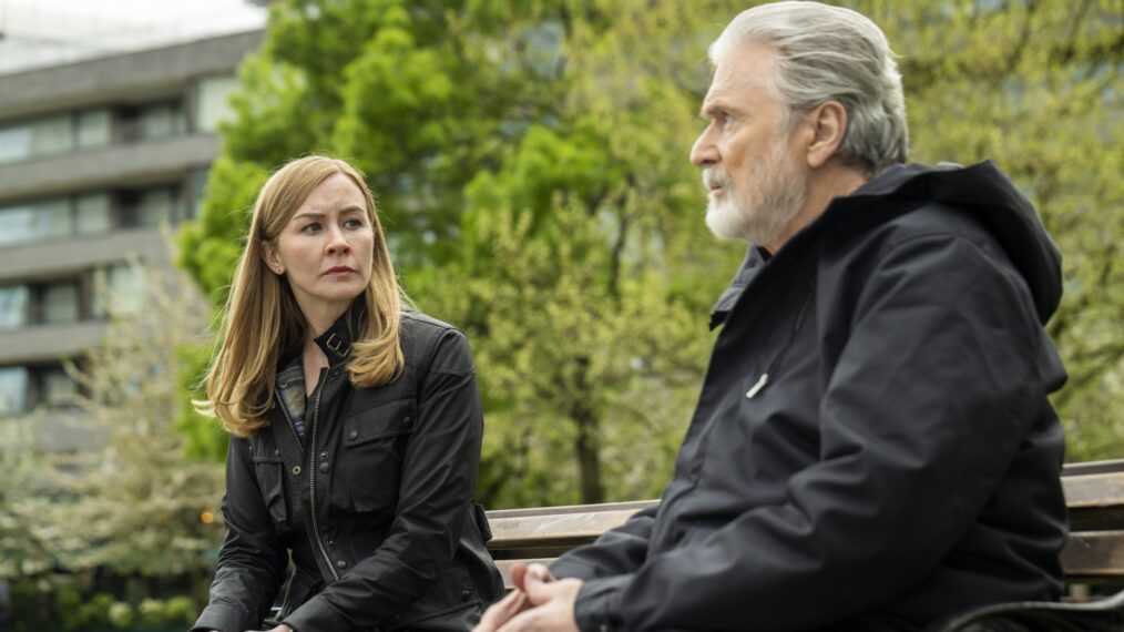 Eva-Jane Willis as Europol Agent Megan “Smitty” Garretson and Patrick Bergin as Niall Walsh in 'FBI: International' Season 3 Episode 11 