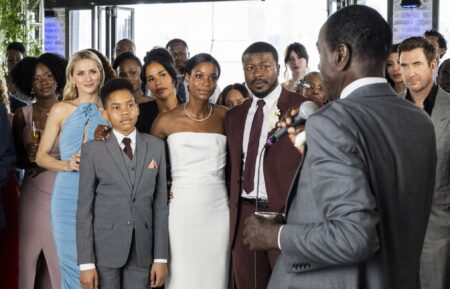 Brittany Caswell as Ashlyn, Shantel VanSanten as Special Agent Nina Chase, Ja’Siah Young as Caleb, Roxy Sternberg as Special Agent Sheryll Barnes, Caroline Harris as Cora Love, Edwin Hodge as Special Agent Ray Cannon, and Dylan McDermott as Supervisory Special Agent Remy Scott in the 'FBI: Most Wanted' Season 5 Finale 
