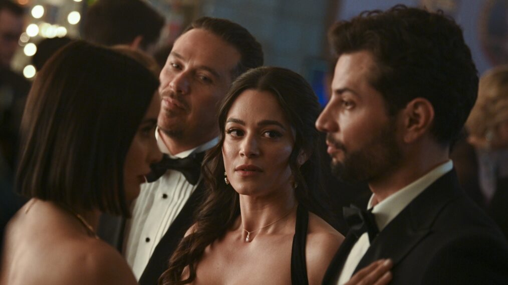 Paola Nunez as Roberta, Kevin Alejandro as Manny Perez, Stephanie Arcila as Gabriela Perez, and Rafael De La Fuente as Diego Moreno in 'Fire Country' - Season 2 Episode 8 - 'It's Not Over'