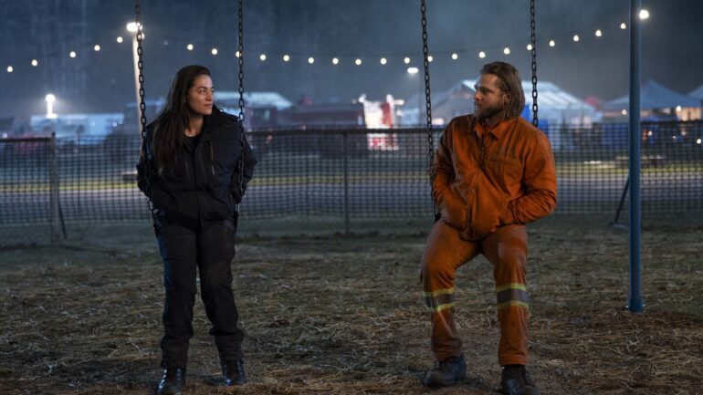 Stephanie Arcila as Gabriela Perez and Max Thieriot as Bode Leone in 'Fire Country' Season 2 Episode 9 