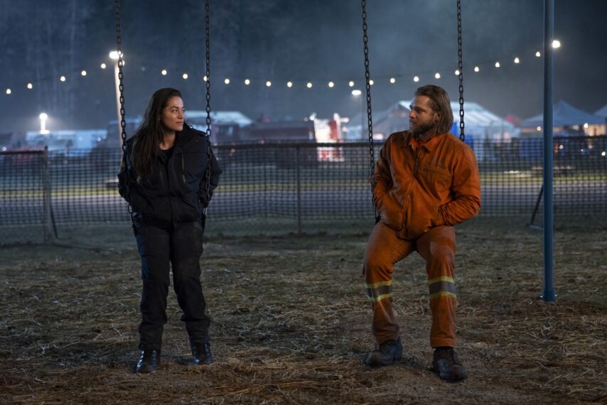 Stephanie Arcila as Gabriela Perez and Max Thieriot as Bode Leone in 'Fire Country' Season 2 Episode 9 "No Future, No Consequences"