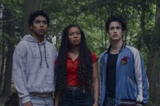 Chance Perdomo, Jaz Sinclair, and Derek Luh in 'Gen V' Season 1