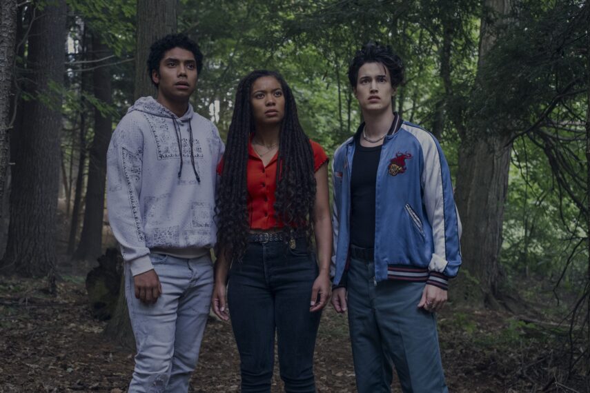 Chance Perdomo, Jaz Sinclair und Derek Luh in der ersten Staffel von „Gen V“.