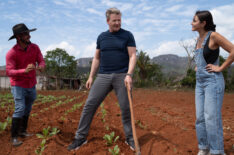 Jose, Gordon Ramsay and Mika talk at the tobacco farm in 'Gordon Ramsay: Uncharted' Season 4 Episode 1