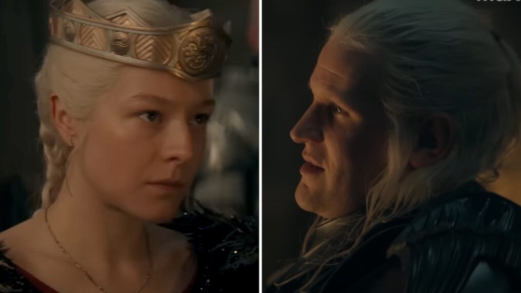 Emma D'Arcy as Rhaenyra Targaryen and Matt Smith as Daemon Targaryen in 'House of the Dragon' Season 2 trailer