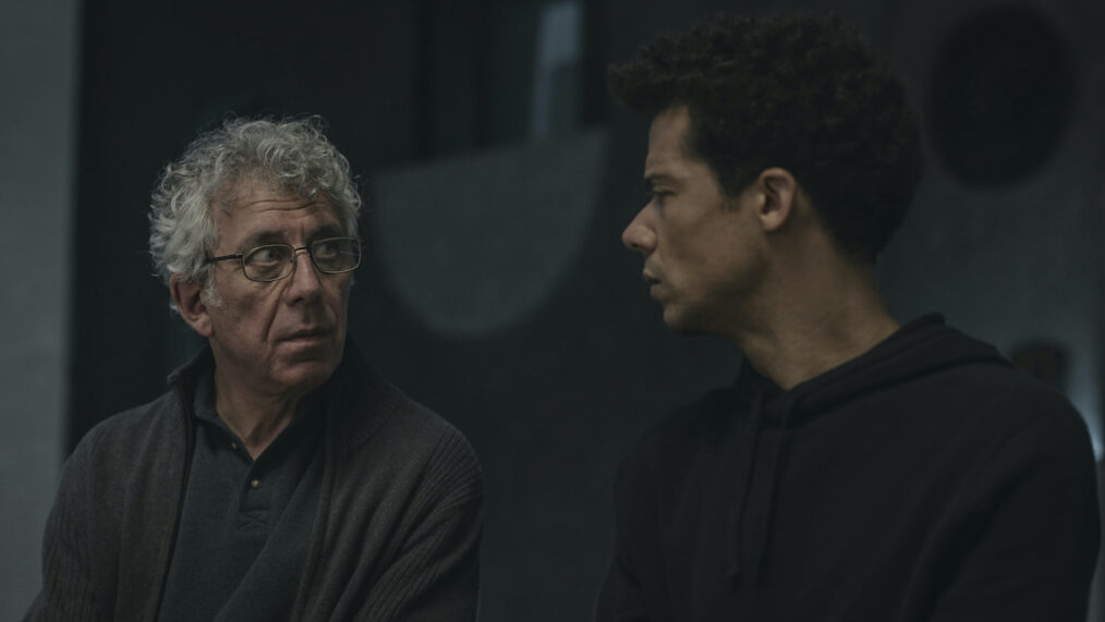 Eric Bogosian as Daniel Molloy, Jacob Anderson as Louis in 'Interview With the Vampire' Season 2 Episode 5 - 'Don't Be Afraid, Just Start the Tape'