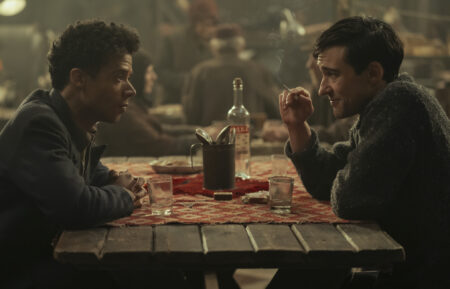 Jacob Anderson as Louis de Pointe du Lac and Black Ritson as Morgan Ward in 'Interview with the Vampire' Season 2 Episode 1