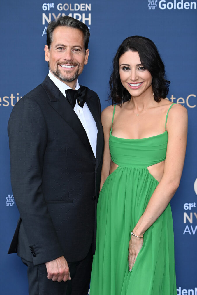 Ioan Gruffudd and Bianca Wallace attend the closing ceremony during the 61st Monte Carlo TV Festival on June 21, 2022 in Monte-Carlo, Monaco.