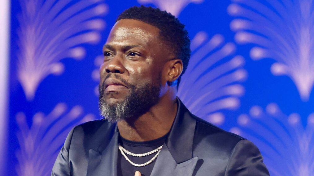 Kevin Hart speaks on stage during the 25th Annual Mark Twain Prize For American Humor at The Kennedy Center on March 24, 2024 in Washington, DC.