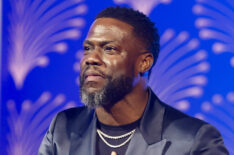 Kevin Hart speaks on stage during the 25th Annual Mark Twain Prize For American Humor at The Kennedy Center on March 24, 2024 in Washington, DC.
