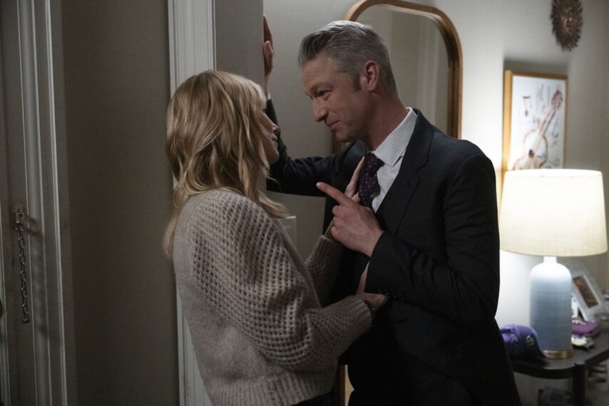 Kelli Giddish as Det. Amanda Rollins, Peter Scanavino as A.D.A Dominick "Sonny" Carisi Jr. in 'Law & Order: SVU' Season 25 Episode 11 "Prima Nocta"