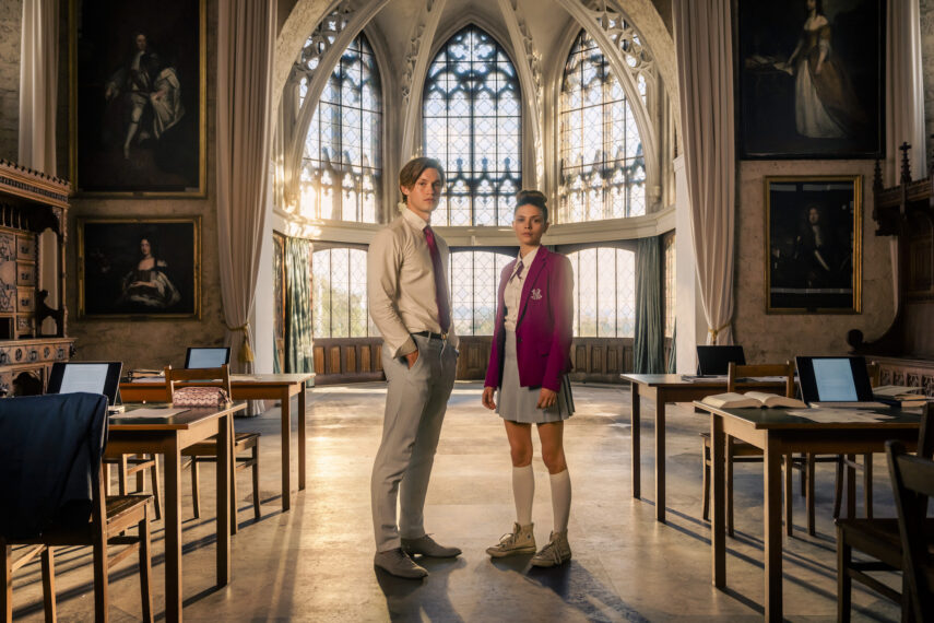 Damian Hardung and Harriet Herbig-Matten as James and Ruby in 'Maxton Hall -- The World Between Us'