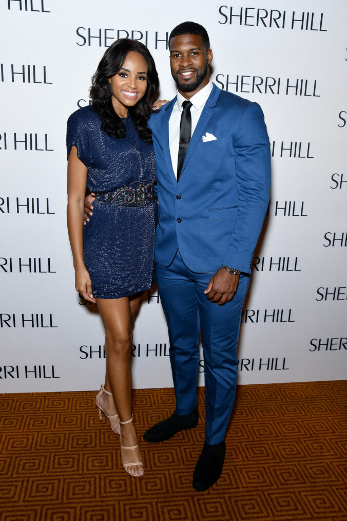 Meagan Tandy and Branden Wellington attend the Sherri Hill Spring 2019 NYFW - Backstage at Gotham Hall on September 7, 2018 in New York City.