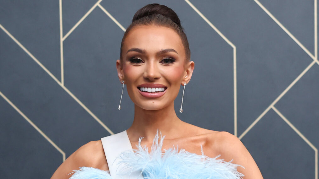 Miss United States Noelia Voigt poses during the The 72nd Miss Universe Competition press junket at Gimnasio Nacional Jose Adolfo Pineda on November 17, 2023 in San Salvador, El Salvador.