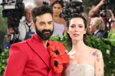 Morgan Spector and Rebecca Hall attend The 2024 Met Gala Celebrating 'Sleeping Beauties: Reawakening Fashion' at The Metropolitan Museum of Art on May 06, 2024 in New York City.