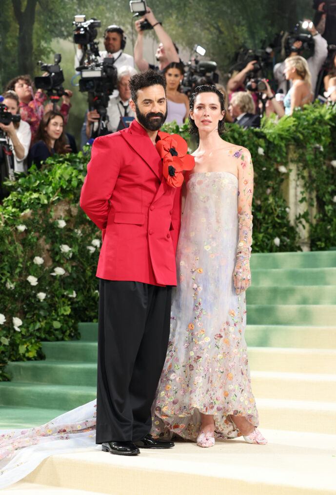 Morgan Spector and Rebecca Hall attend The 2024 Met Gala Celebrating 