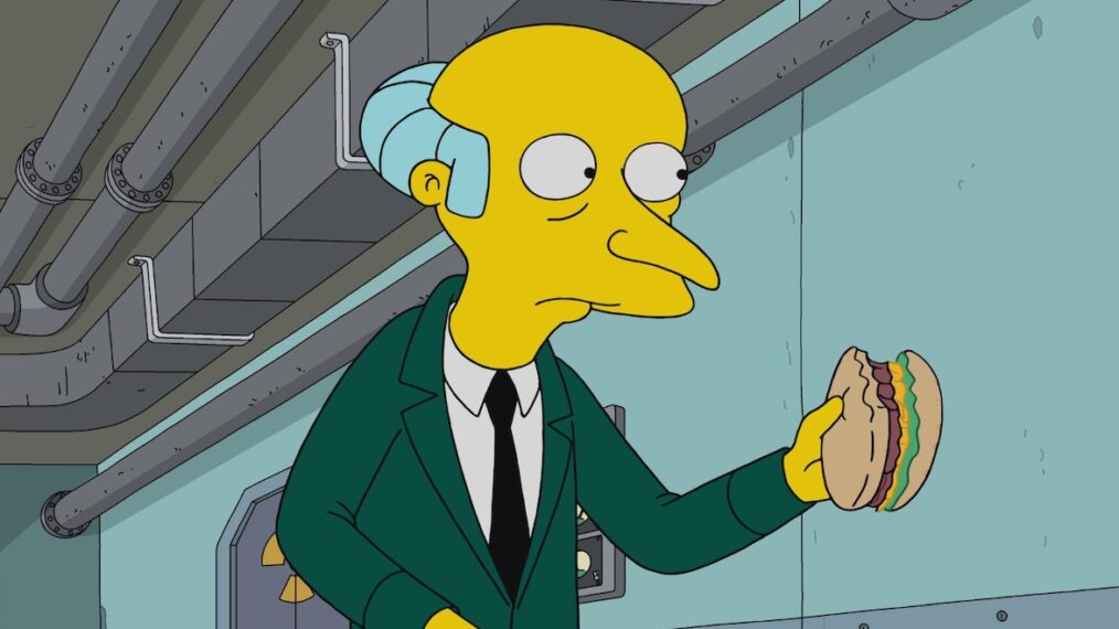 THE SIMPSONS, from left: Mr. Burns (voice: Harry Shearer), Homer Simpson (voice: Dan Castellaneta) Season 32
