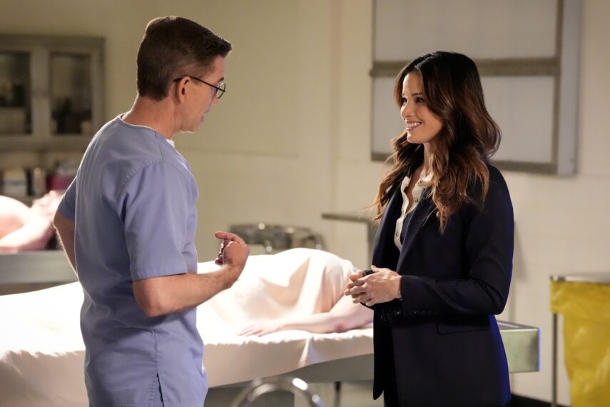 Brian Dietzen as Jimmy Palmer and Katrina Law as Jessica Knight in the 'NCIS' Season 21 Finale "Reef Madness"