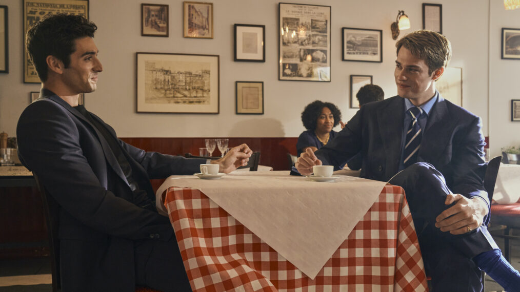 Nicholas Galitzine and Taylor Zakhar Perez in 'Red, White & Royal Blue'