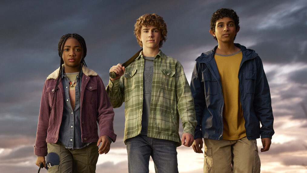 Leah Sava Jeffries, Walker Scobell, and Aryan Simhadri in 'Percy Jackson and the Olympians' Season 1