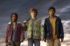 Leah Sava Jeffries, Walker Scobell, and Aryan Simhadri in 'Percy Jackson and the Olympians' Season 1