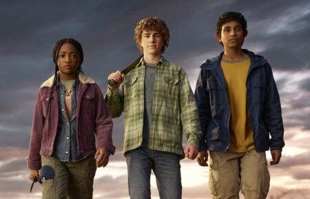 Leah Sava Jeffries, Walker Scobell, and Aryan Simhadri in 'Percy Jackson and the Olympians' Season 1