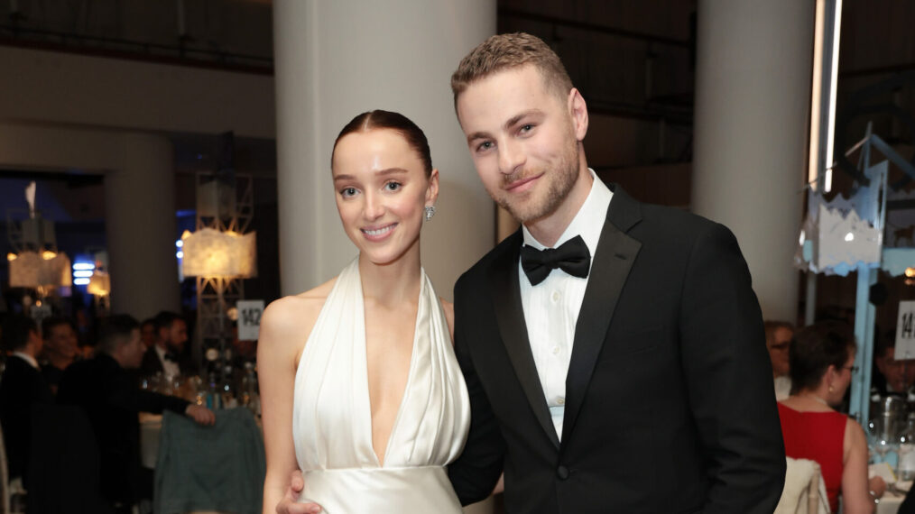 Phoebe Dynevor and Cameron Fuller during the EE BAFTA Film Awards 2024 Dinner at The Royal Festival Hall on February 18, 2024 in London, England