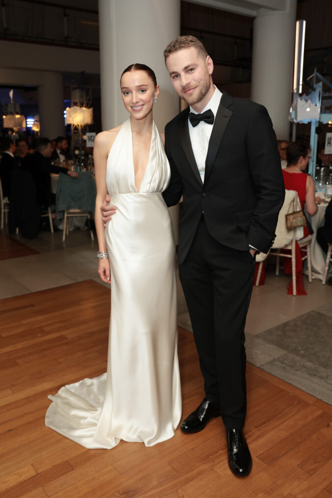 Phoebe Dynevor and Cameron Fuller during the EE BAFTA Film Awards 2024 Dinner at The Royal Festival Hall on February 18, 2024 in London, England