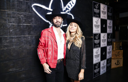 Ryan Bingham and Hassie Harrison attend Bingham's Bourbon NFR After Party at Inspire at the Wynn on December 07, 2023 in Las Vegas, Nevada.