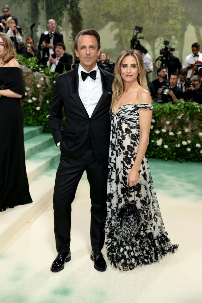 Seth Meyers and Alexi Ashe attend The 2024 Met Gala Celebrating 