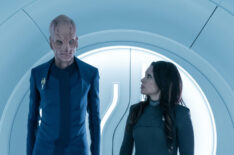 Doug Jones as Saru and Rachael Ancheril as Commander Nhan in Star Trek: Discovery Series Finale 'Life, Itself'