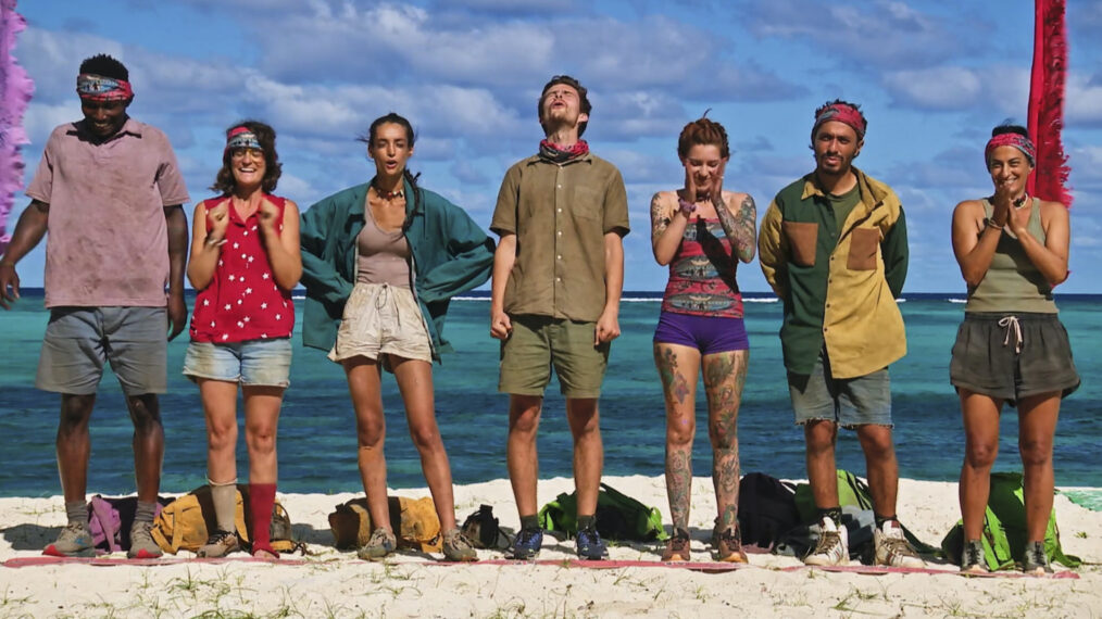 Q Burdette, Liz Wilcox, Venus Vafa, Charlie Davis, Kenzie Veurink, Ben Katzman, and Maria Gonzalez in 'Survivor' Season 46 Episode 11