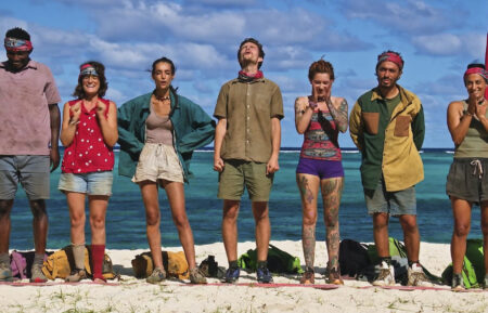 Q Burdette, Liz Wilcox, Venus Vafa, Charlie Davis, Kenzie Veurink, Ben Katzman, and Maria Gonzalez in 'Survivor' Season 46 Episode 11