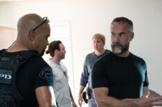 Shemar Moore as Daniel 'Hondo' Harrelson and Director Jay Harrington behind the scenes of 'S.W.A.T.' Season 7 Episode 12 'Allegiance'