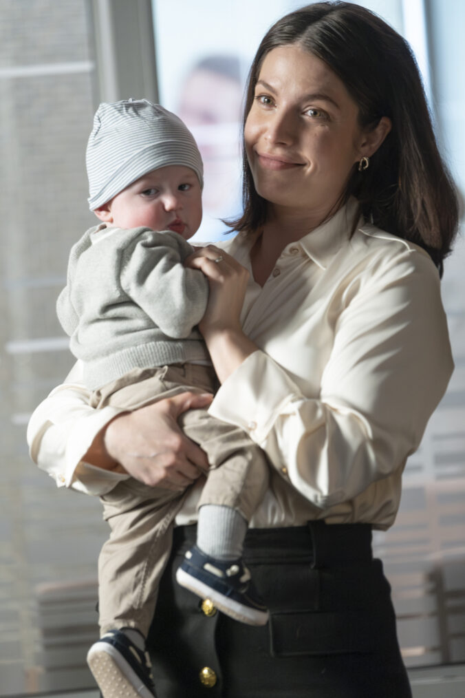 Paige Spara as Lea with baby Steve in 'The Good Doctor' series finale - 'Goodbye'