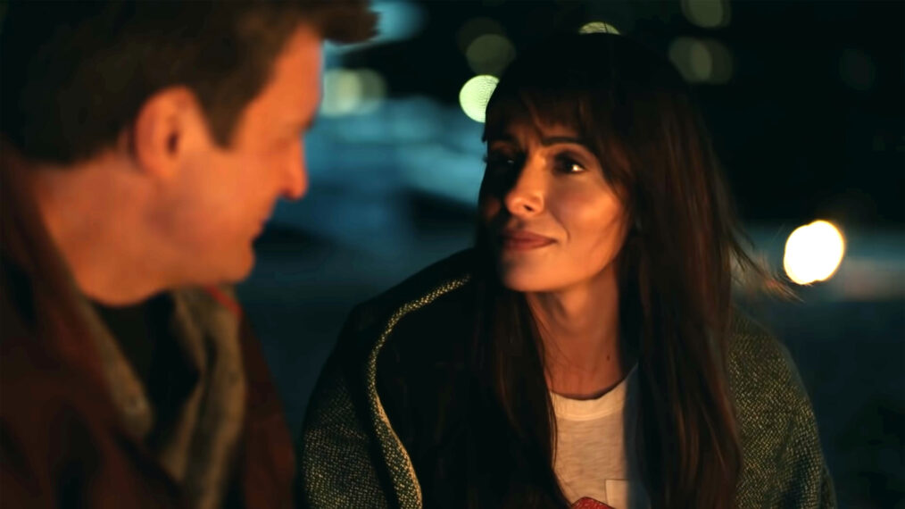 Nathan Fillion as John Nolan and Sarah Shahi as Jessica Russo in 'The Rookie'