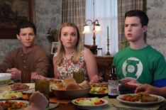 Montana Jordan as Georgie, Emily Osment as Mandy, and Iain Armitage as Sheldon in 'Young Sheldon'