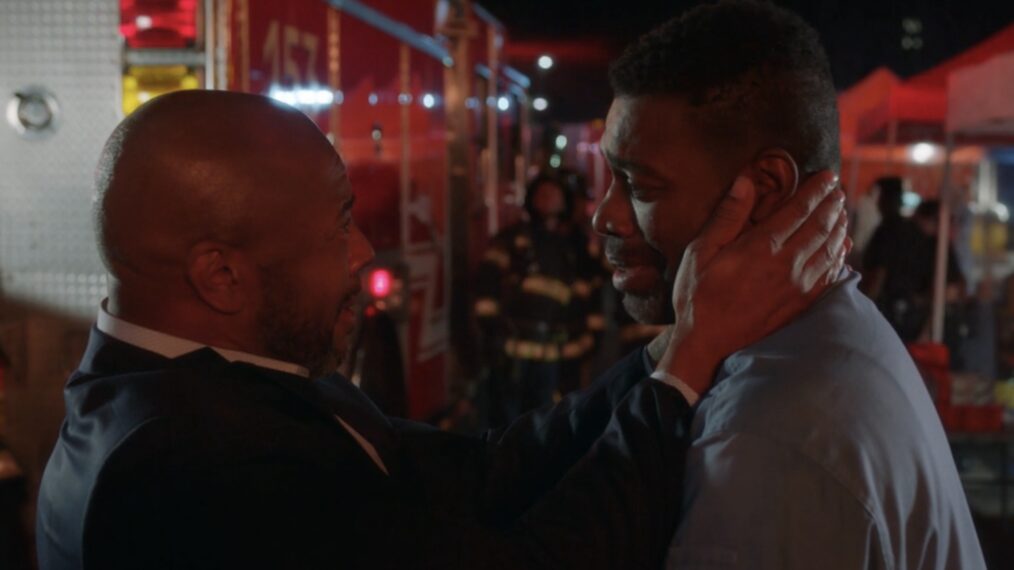 Rockmond Dunbar as Michael and La Monde Byrd as David in '9-1-1'