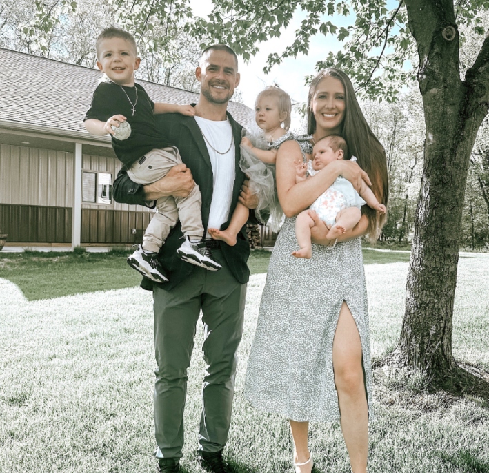 Zach Nichols and Jenna Compono with kids